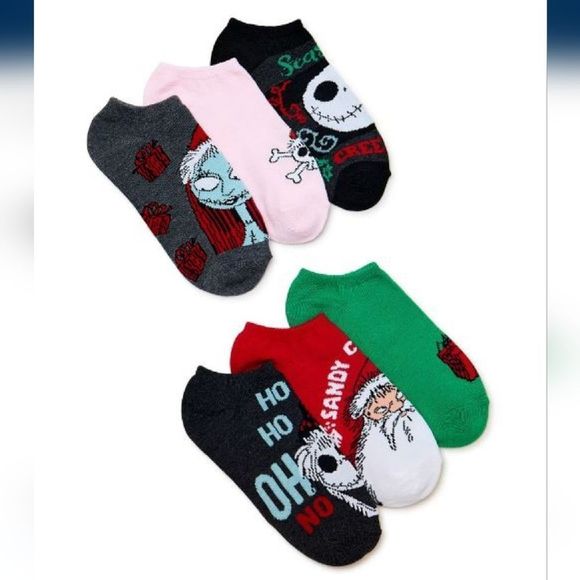 Disney Accessories - NEW Nightmare before Christmas holiday women's no-show 6 pack socks